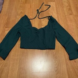 Renamed Dark green bell bottom blouse